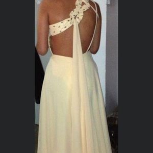 Long Yellow gown/prom dress with Sequins